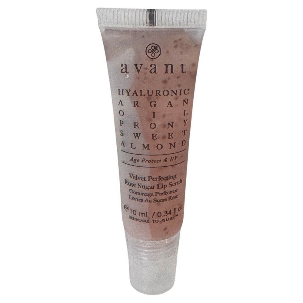 AVANT Hyaluronic Argan Oil PEONY SWEET ALMOND‎ ROSE SUGAR LIP SCRUB 0.34 Oz NEW